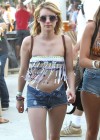 Emma Roberts in denim shorts at Coachella Music Festival 2012